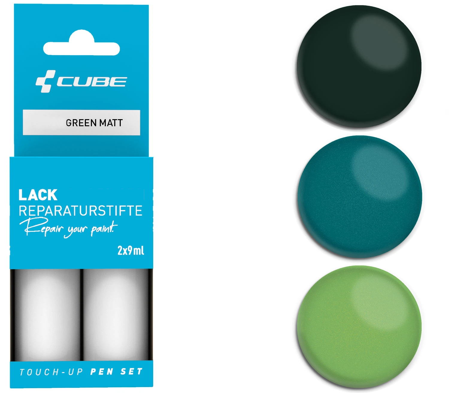 Cube Lackreparaturstift Set GREEN Matt 1 Cube Lackreparaturstift Set GREEN Matt