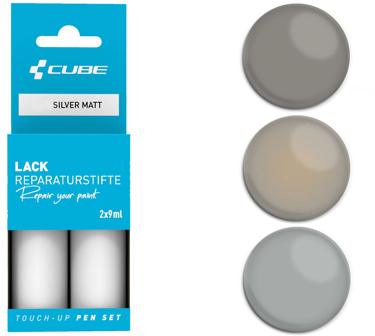 Cube Lackreparaturstift Set SILVER Matt 1 Cube Lackreparaturstift Set SILVER Matt